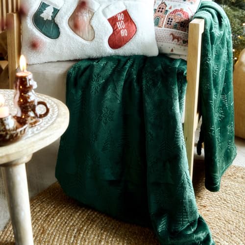 HOMLA Decke Kuscheldecke Tagesdecke Wohndecke Sofadecke Flauschdecke Feria geprägtes Rot 150x200 cm von HOMLA