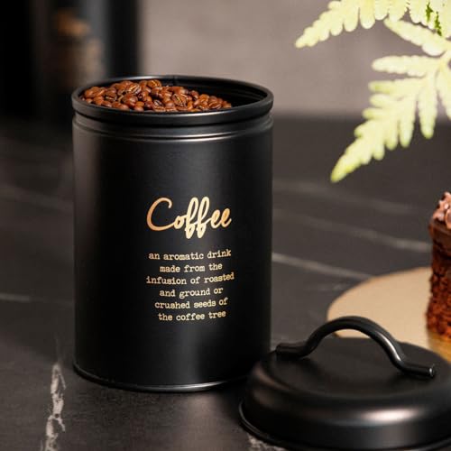 HOMLA ESCILLE Kaffeebehälter schwarz Behälter Vorratsbehälter Aufbewahrungsbehälter14x10 cm von HOMLA