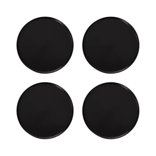 HOMLA FAMELIO Set aus 4 schwarzen Esstellern, 28 cm, langlebig & stilvoll, modern & klassisch von HOMLA
