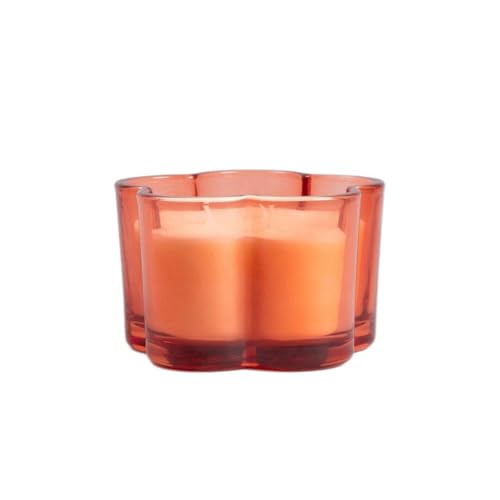 HOMLA FLORAL Aura Duftkerze, Blutorange, 330g, Korallenrot, Entspannung & Dekoration von HOMLA