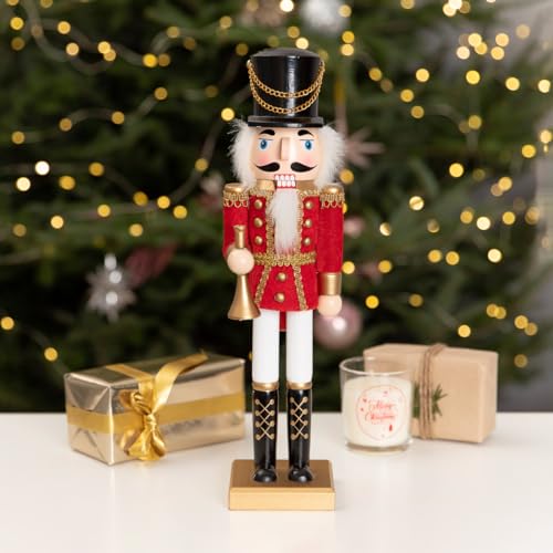 HOMLA Figur Weihnachtsdeko Zierfiguren Nutcracker Nussknacker mit Trompete 38 cm HOMLA Figur Weihnachtsdeko Zierfiguren Nutcracker Nussknacker mit Trompete 38 cm von HOMLA