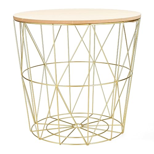 HOMLA Metalltisch Scandi - Bedside Table Trendiger Moderner Couchtisch - Nachttisch oder Wohnzimmertisch und Aufbewahrung in Einem - Stauraum für Decken, Kissen - aus Metall, 39x38 cm - Gold HOMLA Metalltisch Scandi - Bedside Table Trendiger Moderner Couchtisch - Nachttisch oder Wohnzimmertisch und Aufbewahrung in Einem - Stauraum für Decken, Kissen - aus Metall, 39x38 cm - Gold von HOMLA