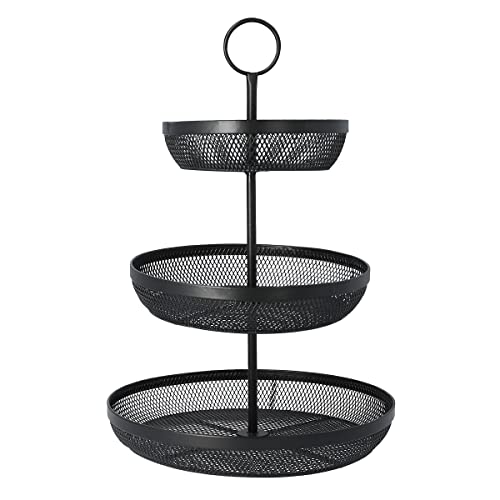 HOMLA Obstkorb Schwarz Metall - Gridio Obst- und Gemüsekorb - 3-stöckiger Obstkorb - Vielseitiger Runder Mehrzweckkorb - Küche Deko Obstschalen für Obst und Gemüse - 45x32 cm HOMLA Obstkorb Schwarz Metall - Gridio Obst- und Gemüsekorb - 3-stöckiger Obstkorb - Vielseitiger Runder Mehrzweckkorb - Küche Deko Obstschalen für Obst und Gemüse - 45x32 cm von HOMLA