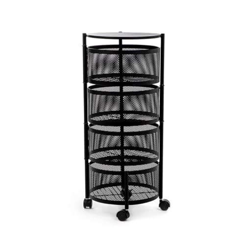 HOMLA ROBUS Regal auf Rädern Metall schwarz 34x34X75cm von HOMLA