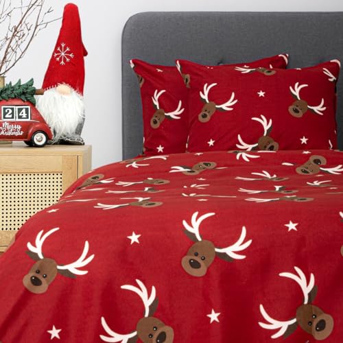 HOMLA Reindeer Rentier Mikrofaser 160x200 cm + 2 x 50x60 cm von HOMLA