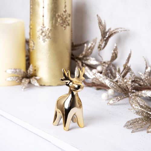 HOMLA Rentier Weihnachten Weihnachtsdeko Darian Gold 5x7 cm von HOMLA
