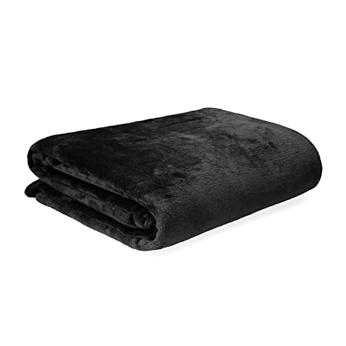 HOMLA Rote Fleecedecke Flauschig und Warm - für Couch Sofa und Bett Kuscheldecke Sofadecke Wohndecke - Pflegeleicht 150 x 200 cm Schwarz von HOMLA