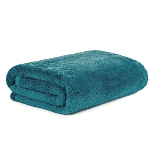 HOMLA Rote Fleecedecke Flauschig und Warm - für Couch Sofa und Bett Kuscheldecke Sofadecke Wohndecke - Pflegeleicht 150 x 200 cm Türkis von HOMLA