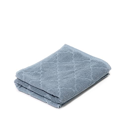 HOMLA Samine Handtuch mit Marokkanischem Klee - Körperhandtuch aus Baumwolle - Baumwollkörperhandtuch - Schnell Trocknend, Sehr Saugfähig, Weiches Gefühl Handtücher - 70x130cm, Blau von HOMLA