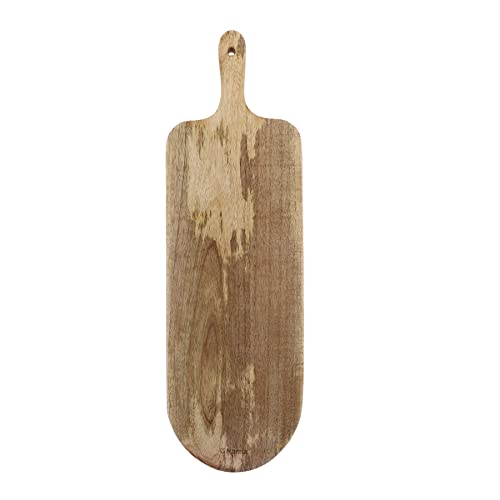 HOMLA Schneidebrett Brett Küchenbrett Servierbrett Bambus Brettchen für Obst Gemüse Fleisch Fisch SJAL MANGO Käsebrett aus Holz 49x15 cm von HOMLA
