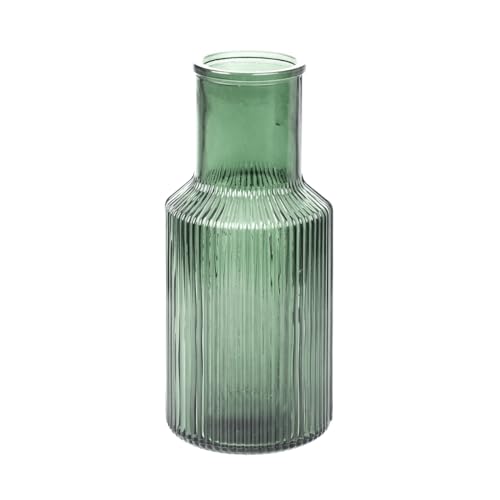 HOMLA TOLLE gestreifte Glasvase grün 10x22 cm von HOMLA