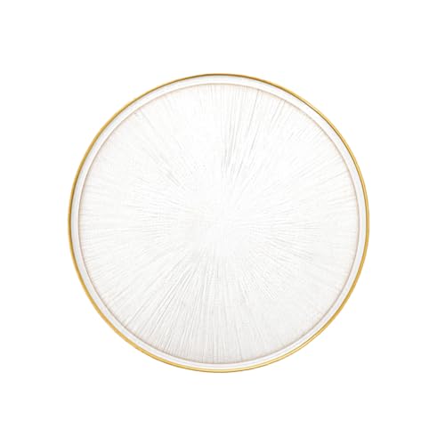 HOMLA Teller Essteller Speiseteller Servierteller MONZE transparent mit Goldrand 21 cm von HOMLA