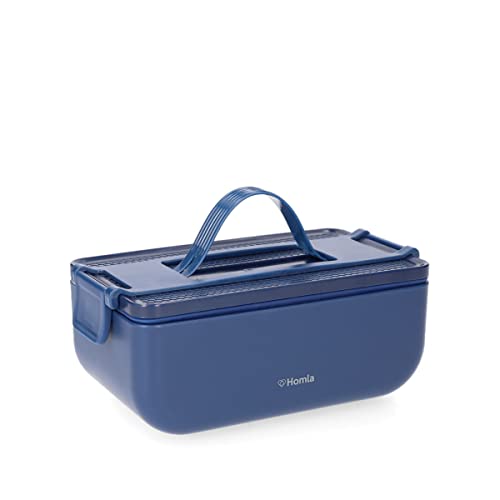 HOMLA Theo Lunchbox Brotdose Wiederverwendbare Lunchbox Liegt Sicher in Hand und Bietet Komfortablen Griff Dichter Verschluss Ausziehbarer Griff Langlebig und Beschädigungssicher 0,6L Marineblau von HOMLA
