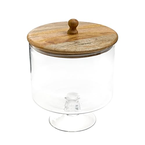 HOMLA Wood Colony Glasteller auf Fuß L 24x18 cm von HOMLA