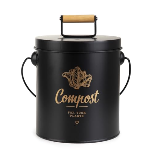 HOMLA YENNIS Komposteimer schwarz 18x16 cm von HOMLA