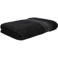 Handtuch DUKE Baumwolle schwarz mit Lurexstreifen 50x90 cm 926079 von HOMLA