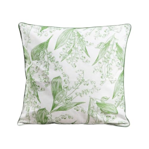 Homla Lily of The Valley Kissenbezug Maiglöckchenmuster 45x45cm, Paspel, Polyester-Baumwolle Homla Lily of The Valley Kissenbezug Maiglöckchenmuster 45x45cm, Paspel, Polyester-Baumwolle von HOMLA