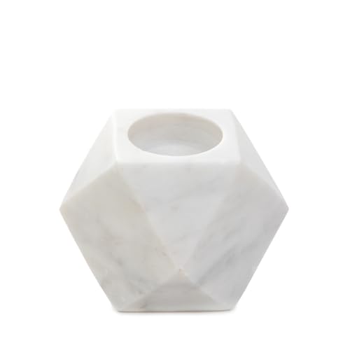 Kerzenhalter Kerzenständer Windlicht Teelichthalter MARMOR weißer Marmor 8 cm HOMLA von HOMLA