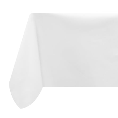 Tischdecke Tischtuch Glatt Schmutzabweisend Fleckgeschützt LOIS einfarbig weiß schmutzabweisend 110x130 cm 947210 von HOMLA