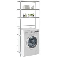 3-stufiges Waschmaschinen-Regal Silbern 69x28x169 cm VD23578 - Hommoo von HOMMOO