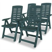 Garten-Liegestühle 4 Stk. Kunststoff Grün VD18006 - Hommoo von HOMMOO