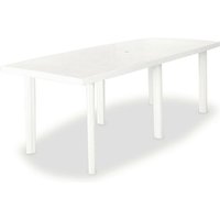 Gartentisch Weiß 210 x 96 x 72 cm Kunststoff VD27919 - Hommoo von HOMMOO