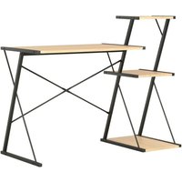Hommoo - Schreibtisch mit Regal Schwarz und Eiche 116×50×93 cm von HOMMOO