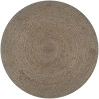 Hommoo - Teppich Handgefertigt Jute Rund 90 cm Grau von HOMMOO