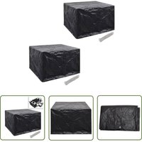 The Living Store Gartenmöbel-Abdeckungen 2 Stk. 4 Personen Poly Rattan 8 Ösen - Gartenmöbel Abdeckung - Outdoor Überdachung - Rattan Möbelschutz von HOMMOO