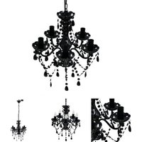 Hommoo - The Living Store Kronleuchter 5 Glühbirnen Schwarz - Kronleuchter - Schwarz von HOMMOO