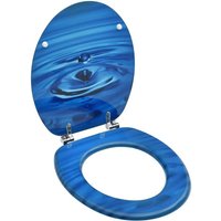 Toilettensitz mit Deckel mdf Blau Wassertropfen-Design - Hommoo von HOMMOO
