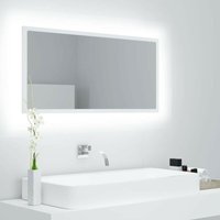 LED-Badspiegel Weiß 90x8,5x37 cm Spanplatte YQvidaXL804932DE von HOMMOO