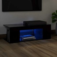TV-Schrank mit LED-Leuchten Schwarz 90x39x30 cm YQvidaXL804239DE von HOMMOO