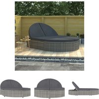 The Living Store Doppel-Sonnenliege mit Kissen Poly Rattan Grau - Gartenbetten - Grau The Living Store Doppel-Sonnenliege mit Kissen Poly Rattan Grau - Gartenbetten - Grau von HOMMOO