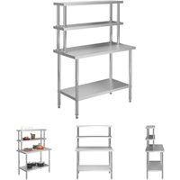 The Living Store Küchen-Arbeitstisch mit Aufsatzboard 120×60×150 cm Edelstahl - Gastronomie The Living Store Küchen-Arbeitstisch mit Aufsatzboard 120×60×150 cm Edelstahl - Gastronomie von HOMMOO