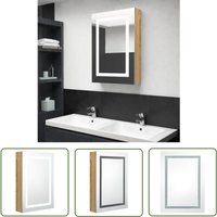 The Living Store LED-Spiegelschrank fürs Bad Eichenoptik 50x13x70 cm - LED-Spiegelschrank - Badezimmermöbel - Spiegelkommode - Wandspiegel The Living Store LED-Spiegelschrank fürs Bad Eichenoptik 50x13x70 cm - LED-Spiegelschrank - Badezimmermöbel - Spiegelkommode - Wandspiegel von HOMMOO