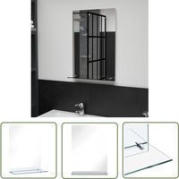 The Living Store Wandspiegel mit Regal 40×60 cm Hartglas - Wandspiegel - Spiegelleiste - Badezimmerspiegel - Wohnraumspiegel - Garderobe von HOMMOO