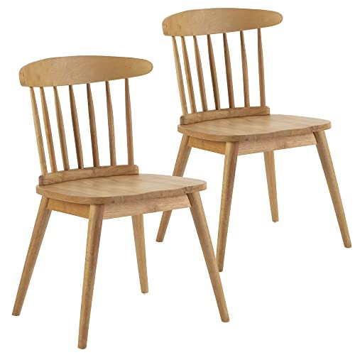 HOMN LIVING 2er-Pack Esszimmerstuhl Ben Eiche, Massivholz, 55 cm (Breite) 52 cm (Tiefe) 80 cm (Höhe) von HOMN LIVING