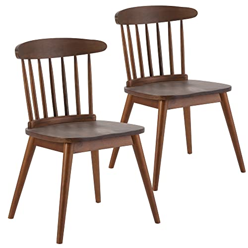 HOMN LIVING 2er-Pack Stühle Ben Nussbaum, Sessel & Stühle, Massivholz, 55 cm (Breite) 52 cm (Tiefe) 80 cm (Höhe) von HOMN LIVING