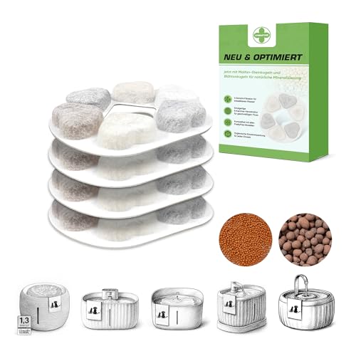 HOMNATURE Kompatibler Ersatzfilter für alle PrettyPaw Katzenbrunnen Filter – 4er Box, Zusätzlich mit Maifan- und Blähton-Kugeln, 6-Schicht-Filtration, Patentierte Upgrade-Version HOMNATURE Kompatibler Ersatzfilter für alle PrettyPaw Katzenbrunnen Filter – 4er Box, Zusätzlich mit Maifan- und Blähton-Kugeln, 6-Schicht-Filtration, Patentierte Upgrade-Version von HOMNATURE