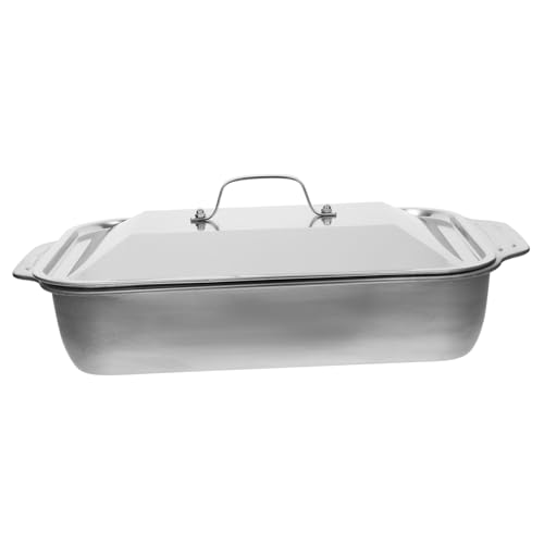 HOMOBABE 1 Satz Bratpfanne mit Deckel Rechteckige Grillplatte für Fisch Gemüse und Meeresfrüchte Langlebig Rostfrei Leicht zu Reinigen für Bbq und Haushaltsgebrauch HOMOBABE 1 Satz Bratpfanne mit Deckel Rechteckige Grillplatte für Fisch Gemüse und Meeresfrüchte Langlebig Rostfrei Leicht zu Reinigen für Bbq und Haushaltsgebrauch von HOMOBABE