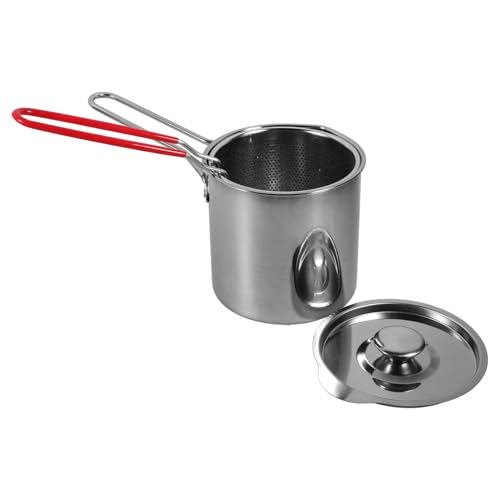 HOMOBABE 1 Satz Frittier Topf Set mit Siebeinsatz und Deckel Multifunktionale Bratpfanne für Herdarten Ergonomischer Griff Schnelles Erhitzen Teiliges Set für Küche von HOMOBABE