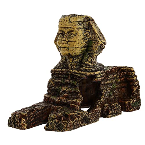 HOMOBABE 1stück Aquarium Dekoration Sphinx Statue Harzfigur Für Aquarienlandschaft Realistische Details Geeignet Für Süßwasser Und Salzwasserfische Erhöht Privatsphäre Und Der Tiere von HOMOBABE