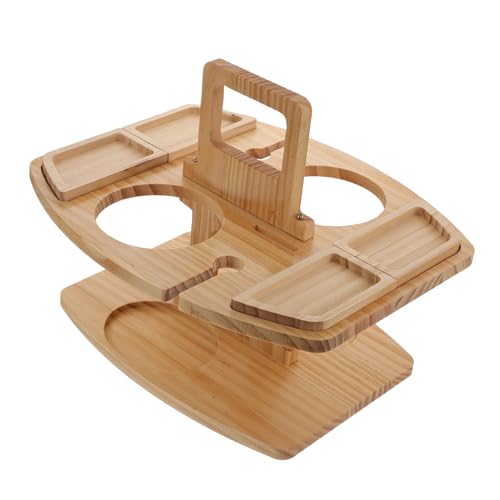 HOMOBABE 1 Stück Holz Multifunktions Weinflaschenregal Tragbares Outdoor Picknick Tablett für Snacks und Dekoration für Gartenpartys und Familienfeiern HOMOBABE 1 Stück Holz Multifunktions Weinflaschenregal Tragbares Outdoor Picknick Tablett für Snacks und Dekoration für Gartenpartys und Familienfeiern von HOMOBABE