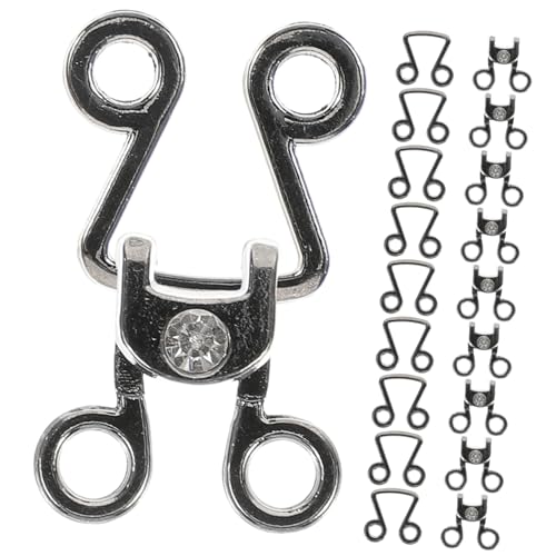 HOMOBABE 10 Stück Teiliges Hosenhaken und Ösen Stabile Verschlüsse zum Aufnähen Glänzende Dunkle Nähhaken für Kleider Röcke Hosen Vielseitig Einsetzbar in Kleidung und Accessoires von HOMOBABE