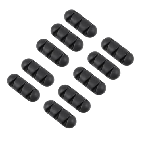 HOMOBABE 10 Stück Teiliges Kabelhalter mit Fach Tpr Kabelclips Selbstklebend Punchfrei Kompakt für Schreibtisch Kabelmanagement Geeignet für Netzkabel USB Ladegeräte Ordentliche von HOMOBABE