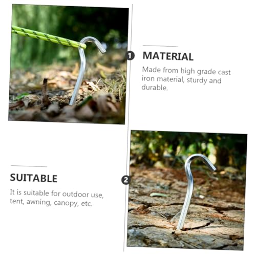 HOMOBABE 12 Stück Teiliges Aluminium Zelt Erdnägel Silber Hochfeste Sechseckige Bodenanker für Camping Stabile Zeltnägel mit Tiefem Halt Wetterfest und Wiederverwendbar Geeignet für Zelte von HOMOBABE