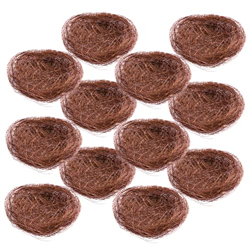 HOMOBABE 12 Stück Vogelnest Plattendekoration Kunstvogel Titelvogelnester Künstlich Dekorativ Für Den Außenbereich Kleines Künstliches Vogelnest Simuliertes Vogelnest von HOMOBABE