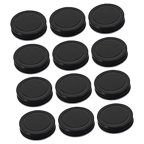 HOMOBABE 16 Stück Mason Jar Deckel Teilig Schwarz Wiederverwendbare Dosenverschluss für Einmachgläser Luftdicht aus Hochwertigem für Lebensmittelaufbewahrung und von HOMOBABE