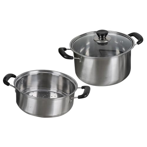 HOMOBABE 1Satz Dampfgarer mit Dampfeinsatz Multifunktionaler Kochtopf für Suppen Nudeln und Hot Pot Leicht zu Reinigen und Rostfrei für Heimische Küche von HOMOBABE